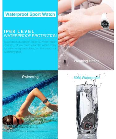 Synwee Kids Fitness Tracker Watch - IP68 Waterproof Non-Bluetooth Pedometer/Vibration Alarm Clock/Timer - Black - Buy Online on GoSupps.com