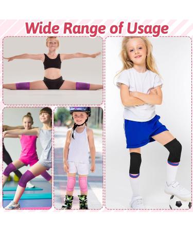 3 Pairs Kids Volleyball Knee Pads - Soft Breathable Non-Slip Knee Support for Dance Football Skating & Running (Pink Purple Black - Buy Online on GoSupps.com