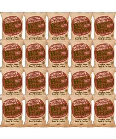 Brown Bag Aberdeen Angus Beef & Onion Crisps 20 x 40gm - Buy Online on GoSupps.com