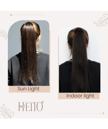 Hetto Real Hair Braid Ponytail Extensions - Remy #2 Darkest Brown 30 cm 70g - Natural Look Hair Extensions - Buy Online on GoSupps.com
