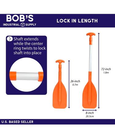 Bob's Industrial Supply BISupply 26 to 72in Emergency Telescoping Canoe and Kayak Paddle with Boat Oar Hooks - Buy Online on GoSupps.com