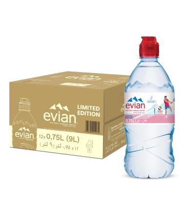 Evian Lot de 12 bouchons d'eau min rale 750 ml