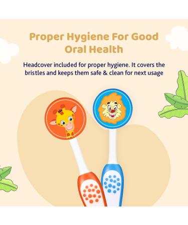 Chicco Toothbrush Set Blue & Orange for Ages 3-8 | International Shipping Available - Buy Online on GoSupps.com