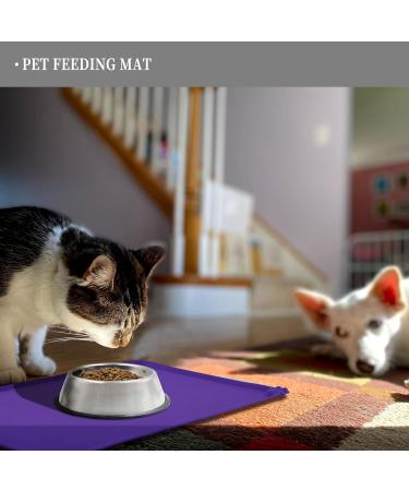 Reopet Silicone Feed Mats for Pets - Waterproof Dog & Cat Mats with Elevated Edges - 71x45 cm (1 Pack) - Purple - Buy Online on GoSupps.com