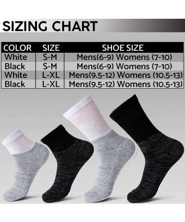 Wide Non-Binding Bamboo Diabetic Circulatory Socks 3 Pack - Large/X-Large - Black Grey - 3 Pairs Ankle - Buy Online on GoSupps.com