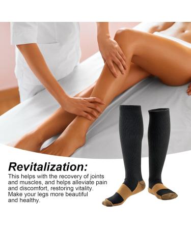 Fnaekier Compression Socks for Fitness | Calf Sports Socks with Weld Absorption | Ideal for Tennis Yoga | Comfortable Leg Compression Cuff - Black - Buy Online on GoSupps.com