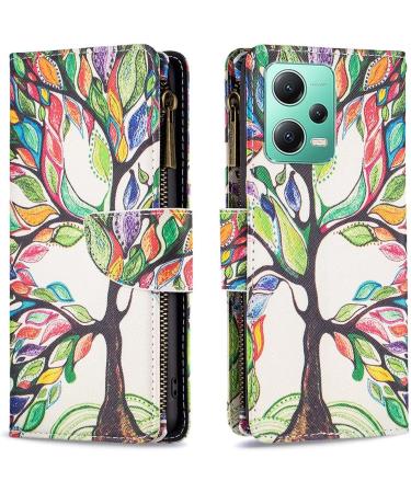 VQWQ Mobile Phone Case for Xiaomi Redmi Note 12 5G & Poco X5 - Protective Leather Zipper Map Case with Lanyard - Buy Online on GoSupps.com