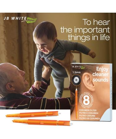 JB White 8-Piece Cerumen Filters for Hearing Aids | Compatible with Starkey Hear Clear H rz ger Kind Evo/Evor | 1.5mm High 1.7mm Diameter Orange - Buy Online on GoSupps.com