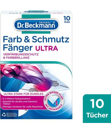 Dr. Beckmann Color & Dirt Catcher Ultra - Long-lasting Color Protection for Dark Laundry | 10 Towels Pack (Green) - Ultra-Strong with Activated Carbon for Brilliant Colors - Buy Online on GoSupps.com