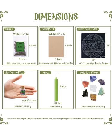 Witchcraft Supplies Kit - SHYSHINY 101 Pack with Chakra Stones, Crystal Jars, Herbs, Candle | Complete Wiccan Tools Box for Spells | Witchy Gifts for Beginners - Buy Online on GoSupps.com