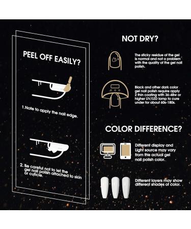ROSALIND Gel Nail Polish 2Pcs 15ml Long Lasting White Black Nail Gel Polish Soak Off LED/UV Nail Lamp Suitable As A Gift for Women To DIY At Home Black-white - Buy Online on GoSupps.com
