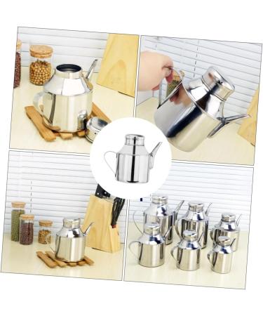 Zerodeko 3pcs Sauce Pot Kitchen Storage Container Oil and Vinegar Dispenser Oil Pot Olive Oil Cruet Olive Oil Dispensers Bottle Steel Container with Lid Cooking Multipurpose Seasoning Metal 16X13X9.5CMx3pcs Silverx3pcs - Buy Online on GoSupps.com