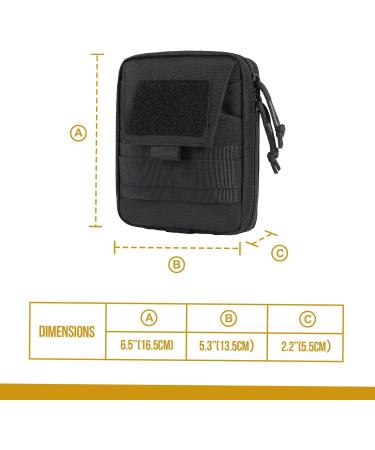 Oneigris Tactical Hip Pocket EDC Bag - Waterproof Molle Belt Pocket for Camping Hiking & Cycling - Black - Buy Online on GoSupps.com