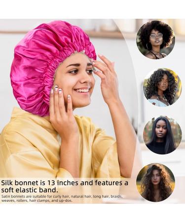 Edoneery Satin Hair Cap for Women - Silk Sleep Cap for Natural Hair in Mei Red | Best for Overnight Protection & Frizz Control - Buy Online on GoSupps.com