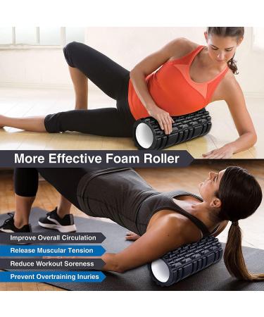 High-Density Foam Roller Set - 12 & 13 Round Rollers for Exercise, Massage & Muscle Recovery - Black - Buy Online on GoSupps.com