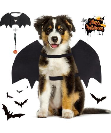 Vivifying Bat Wing Dog Costume - Adjustable Halloween Bat Wing with Pumpkin Bell for Pets (Neck: 12.6-20.5 Breast: 13.5-24.4) - Buy Online on GoSupps.com