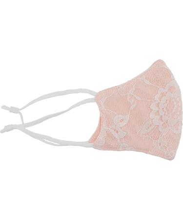 Children's Cloth Face Mask - Pink with White Lace Overlay | Soft & Breathable | Ideal for Flower Girls Junior Bridesmaids First Communion | Adjustable Ear Straps - Buy Online on GoSupps.com