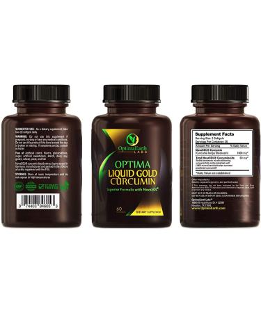 OptimaEarth Liquid Gold Curcumin w/NovaSOL - Turmeric Supplement for Joint Pain Relief - 185x More Bioavailable - Buy Online on GoSupps.com