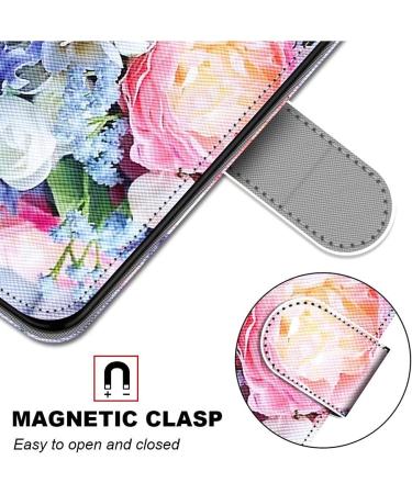 Magon Full Body Flip PU Leather Case for Xiaomi Redmi Note 11S Colorful Pink Flower Wallet Cover with Card Compartments and Stand - Buy Online on GoSupps.com