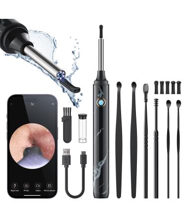 Ear Wax Removal  Ear Cleaner with Camera and Light  Ear Wax Removal Kit with 7 Pcs Ear Set  1080P Otoscope  Ear Cleaning Tool with 6 Ear Spoon  Ear Camera for iPhone & Android Phones Black