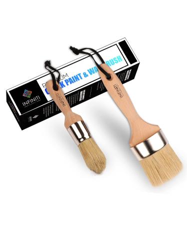 Professional Chalk and Wax Paint Brush 2PC Set!!!! Large DIY Painting and Waxing Tool | Smooth, Natural Bristles | Folk Art, Home Dcor, Wood Projects, Furniture, Stencils | Reusable (Large Small 2pc) - Buy Online on GoSupps.com