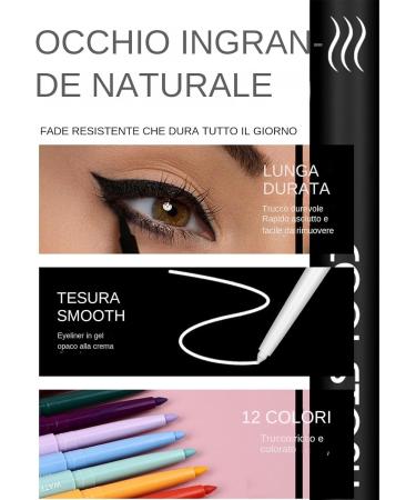 Liquid Eyeliner - Waterproof Matte Lip Coating | 12-Color Long-Lasting Liquid Eye Liner Pen Set Soft Crayon Honeshadow Highlight Pen - Buy Online on GoSupps.com