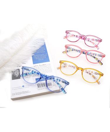 HEEYYOK Women's Round Frame Reading Glasses 3.00 - 4 Pack Colorful Fashion Readers with Spring Hinges - Buy Online on GoSupps.com