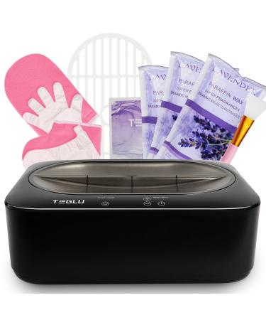 Bain de Paraffine Mains et Pieds 4L Appareil Chauffe Paraffine Kit avec 3x 450g Paraffine Machine Chauffe Paraffine Noire