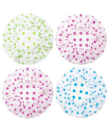 4 Pack Shower Caps for Women/Men Light Weight Plastic Shower Caps for Women UK 30cm Width with Good Quality Elastic Perfect for Use at Home and Spa by MAUZIMRA - Buy Online on GoSupps.com