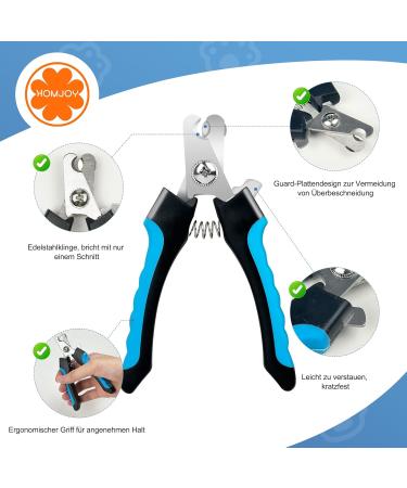 HOMJOY Professional Pet Nail Scissors & Files - Stainless Steel Nail Clippers for Dogs Cats Guinea Pigs - Safe & Durable Blue - Buy Online on GoSupps.com