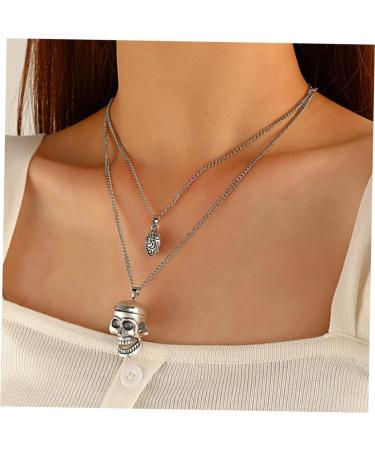 HAPINARY Clavicle Chain Skull Necklace Pendant for Men Male Neck Chain Mens Hip-hop Neck Chain European and American Lovers - Buy Online on GoSupps.com