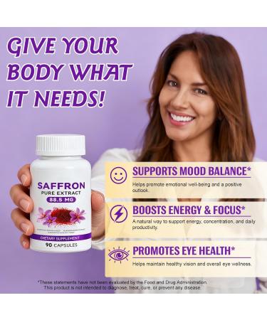 CCKULOOB Saffron capsules 90 pieces 885 mg Wild Saffron extract per capsule natural support for mood energy and eye health - Buy Online on GoSupps.com