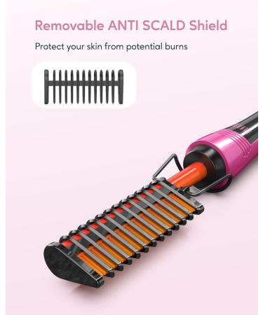 Terviiix Electric Hot Comb for Wigs & Afro Hair - Anti-Scald Pressing Comb with Keratin & Argan Oil - Adjustable Temperature - Auto Shut Off - Pink - Buy Online on GoSupps.com