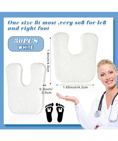 30 Pads U-Shaped Felt Callus Cushions | Thick Adhesive Metatarsal Foot Pads for Pain Relief | Forefoot Horseshoe Pads for Men & Women - Buy Online on GoSupps.com