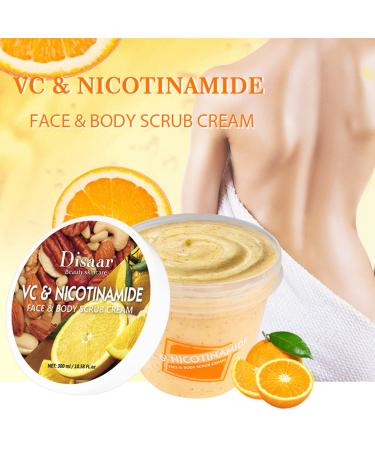 DISAAR BEAUTY Face Neck Body Skin Scrub Cream VC Nicotinamide Removes Dead Cells 300ml/10.58fl.oz - Buy Online on GoSupps.com