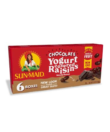 Sun-Maid Chocolate Yogurt Covered Raisin Snacks 1oz Pack of 6 - Kid-Friendly Snack Size - Buy Online on GoSupps.com