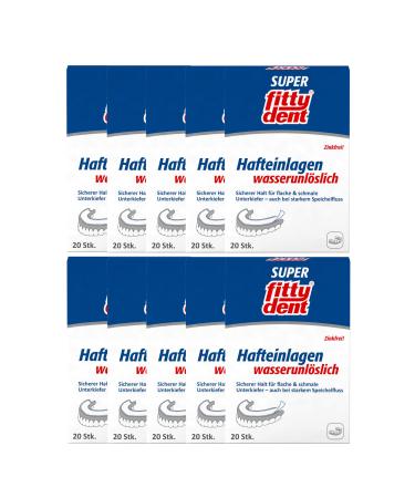 10x fittydent super adhesive inserts comfort 20 pieces zinc-free fitty dent neutral