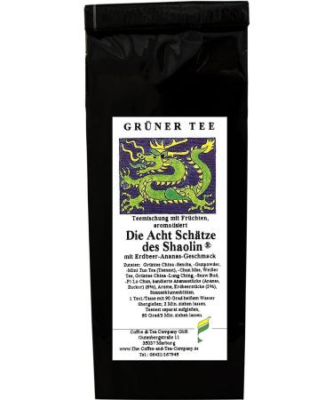  FloraPharm Flavored green tea "The Eight Treasures of Shaolin" 1000g with strawberry-pineapple flavor refill pack loose - Buy Online on GoSupps.com