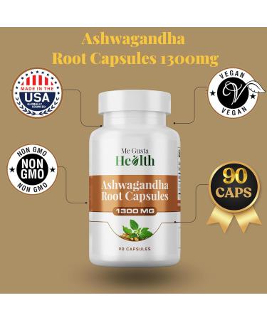 ME GUSTA HEALTH Ashwagandha Root Powder Capsules 1300mg Capsule Metabolism Support for Women and Men Immune & Mood Support Ashwamag GMO Free Energy Support & Sleep Support 90 Capsules - Buy Online on GoSupps.com