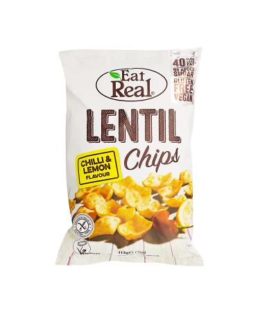 Eat Real Eat Real Chili Peppers and Lemon Chips 10 x 113g pack gluten-free vegan snacks