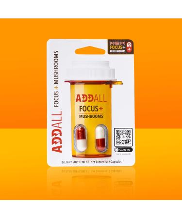 Addall Focus + Mushrooms Memory Supplement (3 Pack) #1 Effective Alternative Brain Supplement Substitute Pills Nootropic & Energy | No Crash | Science Backed Formula | 6 Capsules - Buy Online on GoSupps.com