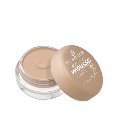 essence Soft Touch Mousse Make-Up Foundation No. 01 Matt Sand Nude for Combination & Blemished Skin Matte Vegan Perfume & Alcohol-Free (16 g) 16 g (Pack of 1) 01 Matte Sand