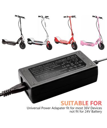 42V 2A Electric Scooter Charger with 3-Prong Connector for 36V Pocket Mod, Dirt Quad, Sports Mod Power Supply - Buy Online on GoSupps.com