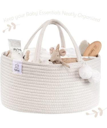 Fephas Baby Diaper Caddy Organizer- Cotton Rope Nursery Storage Bin- Portable Diaper Storage Basket for Changing Table and Car- Perfect Baby Shower & Registry Gift - Buy Online on GoSupps.com