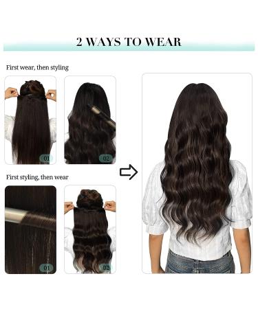 DOORES 20 Inch Balayage Clip-In Hair Extensions - Real Human Remy Hair, Dark to Chestnut Brown, 150g, 9pcs - Buy Online on GoSupps.com