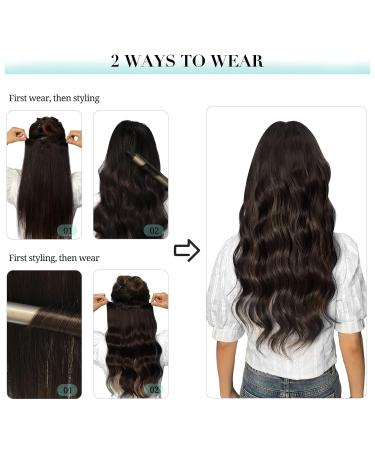 Doores Real Hair Clip Extensions 35cm | Walnut Brown to Ash Brown & Blonde 150g - Remy Straight Thick 9 Pieces - Buy Online on GoSupps.com
