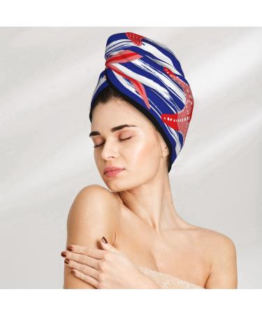 Microfiber Hair Drying Cap | Sea Stars Soft Absorbent Towel Wrap for Curly Long & Thick Hair | Quick Dry Hair Cap with Button - Buy Online on GoSupps.com