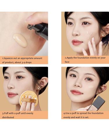 Liquid Foundation Glowing Foundation Natural Moisturizing Concealer Foundation Waterproof and Sweatproof Long-lasting Foundation - Buy Online on GoSupps.com