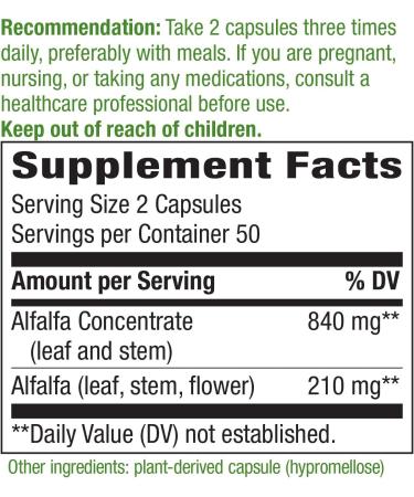 Nature's Way Alfa-Max 840 mg - Premium Herbal Supplement, 100 Capsules - Buy Online on GoSupps.com
