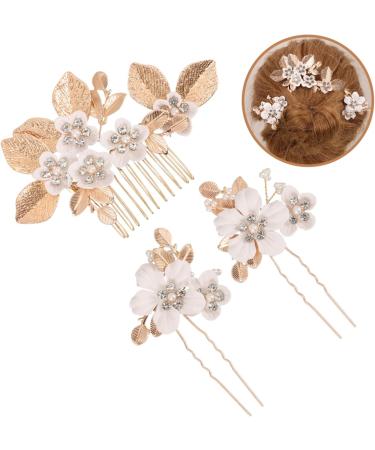 SKISUNO 1 Set Leaves and Flowers Hair Comb Wedding Hairpin Hair Accessories for Women Bridal Headpiece Bride Headdress Wedding Hair Comb Hair Combs for Women Accessories Flower Hair Pin - Buy Online on GoSupps.com